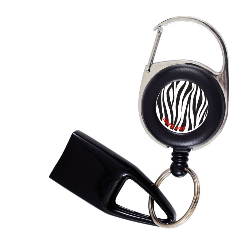 Feuzzz Zèbre, porte briquet / clé USB / badge à enrouleur